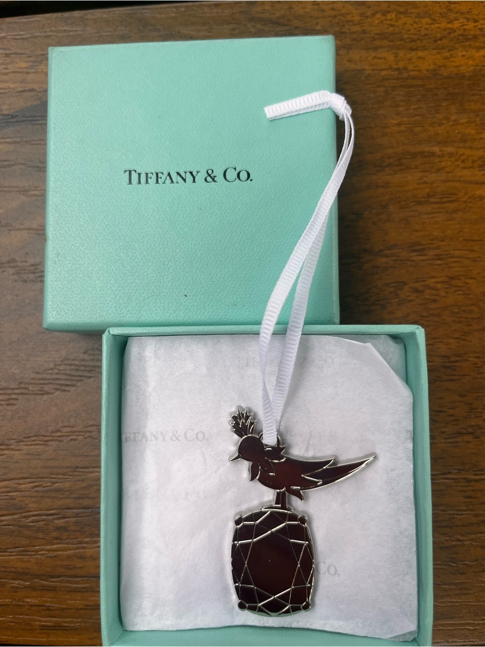Tiffany & Co. 2024 Bird on a Rock Ornament /Charm with gift box